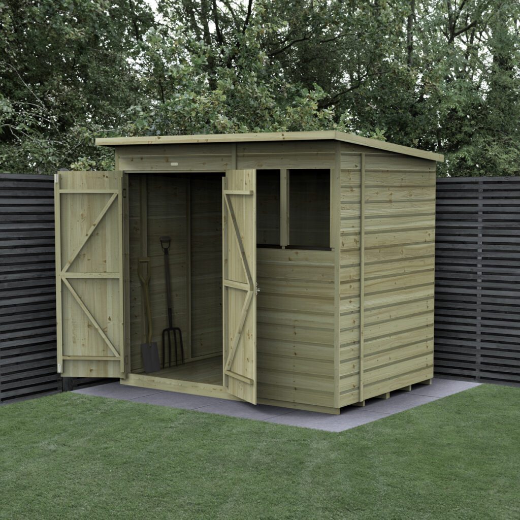 Beckwood 7×5 Pent Shed – 2 Windows – Double Door 5013053204122 2